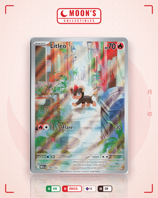 Carta Pokémon Litleo · Mega Evolution #139/132 (NM) — pieza única en Moon's Collectibles México