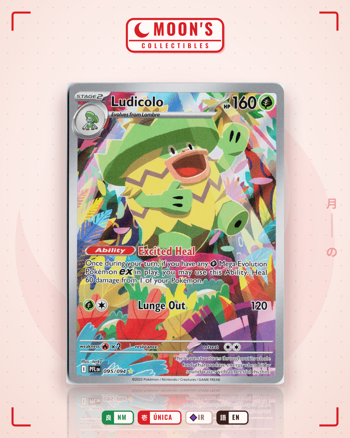 Carta Pokémon Ludicolo · Phantasmal Flames #095/094 (NM) — pieza única en Moon's Collectibles México