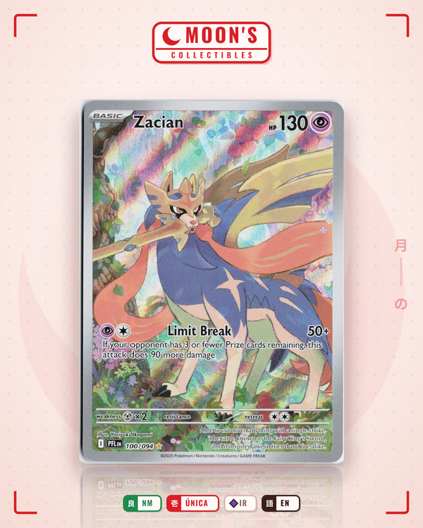 Carta Pokémon Zacian · Phantasmal Flames #100/094 (NM) — pieza única en Moon's Collectibles México