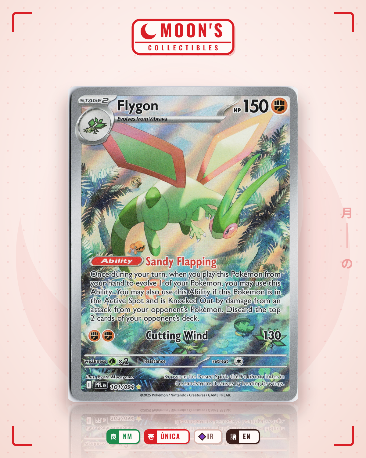 Carta Pokémon Flygon · Phantasmal Flames #101/094 (NM) — pieza única en Moon's Collectibles México