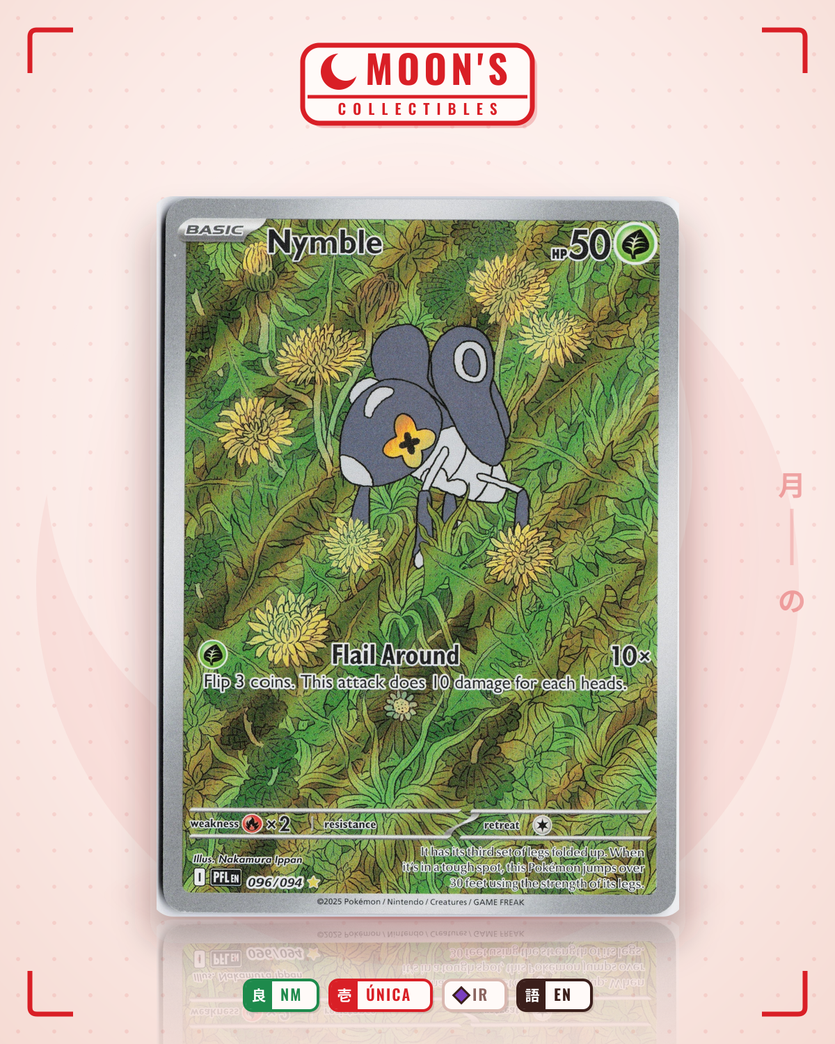 Carta Pokémon Nymble · Phantasmal Flames #096/094 (NM) — pieza única en Moon's Collectibles México