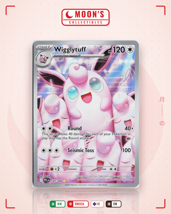 Carta Pokémon Wigglytuff · Phantasmal Flames #105/094 (NM) — pieza única en Moon's Collectibles México