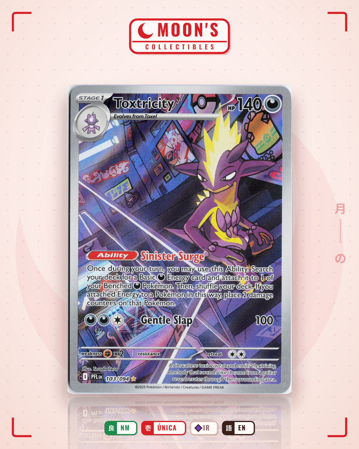 Carta Pokémon Toxtricity · Phantasmal Flames #103/094 (NM) — pieza única en Moon's Collectibles México