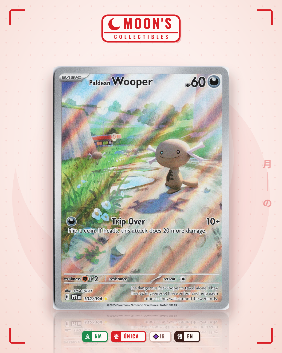Carta Pokémon Paldean Wooper · Phantasmal Flames #102/094 (NM) — pieza única en Moon's Collectibles México