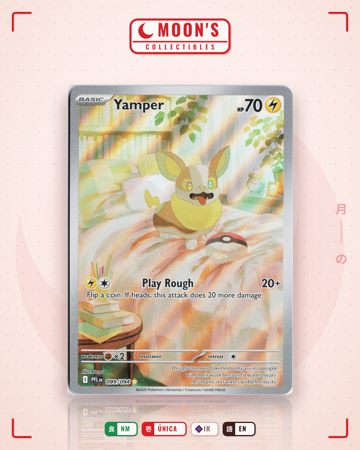 Carta Pokémon Yamper · Phantasmal Flames #099/094 (NM) — pieza única en Moon's Collectibles México