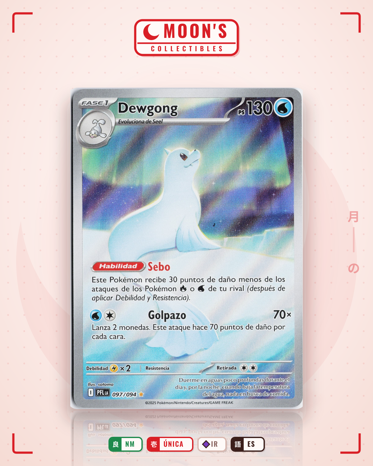 Carta Pokémon Dewgong · Phantasmal Flames #097/094 (NM) — pieza única en Moon's Collectibles México