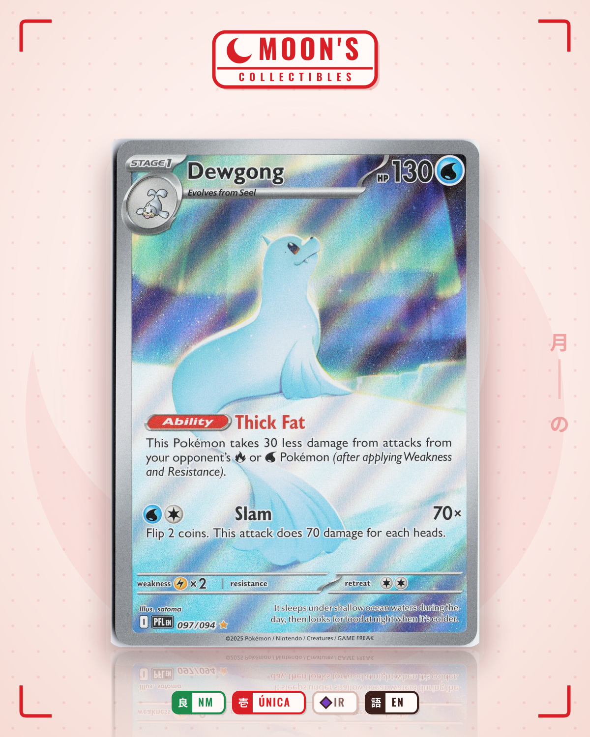 Carta Pokémon Dewgong · Phantasmal Flames #097/094 (NM) — pieza única en Moon's Collectibles México