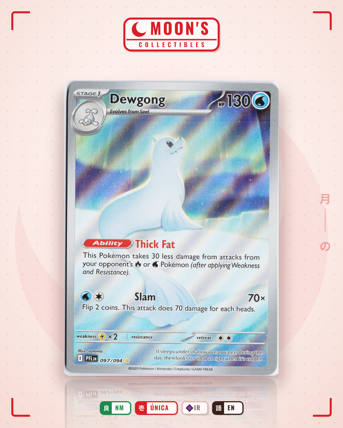 Carta Pokémon Dewgong · Phantasmal Flames #097/094 (NM) — pieza única en Moon's Collectibles México