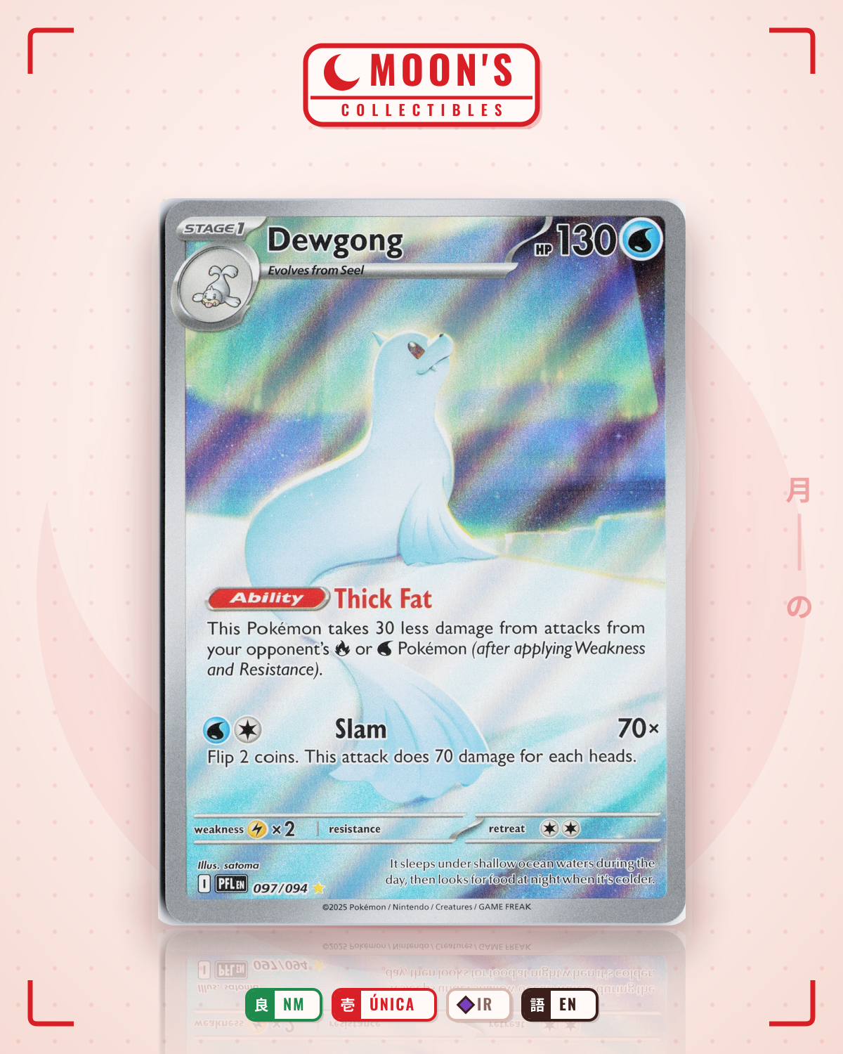 Carta Pokémon Dewgong · Phantasmal Flames #097/094 (NM) — pieza única en Moon's Collectibles México