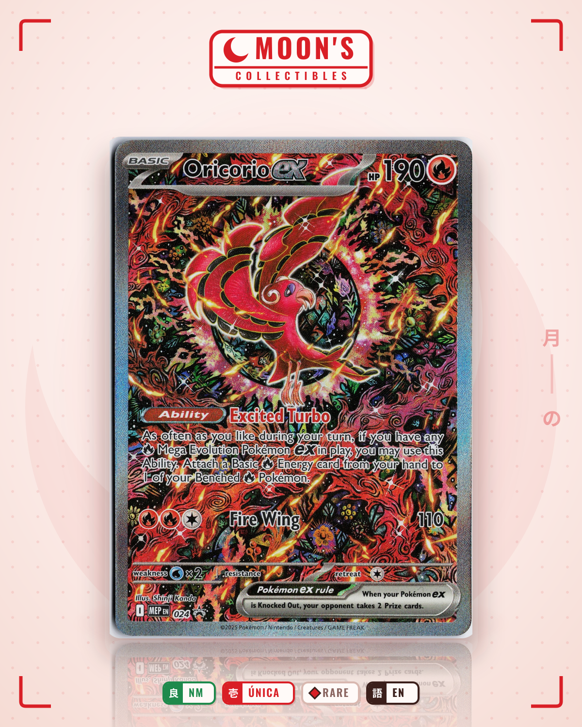 Carta Pokémon Oricorio ex · Mega Evolution Black Star Promos #024 (NM) — pieza única en Moon's Collectibles México