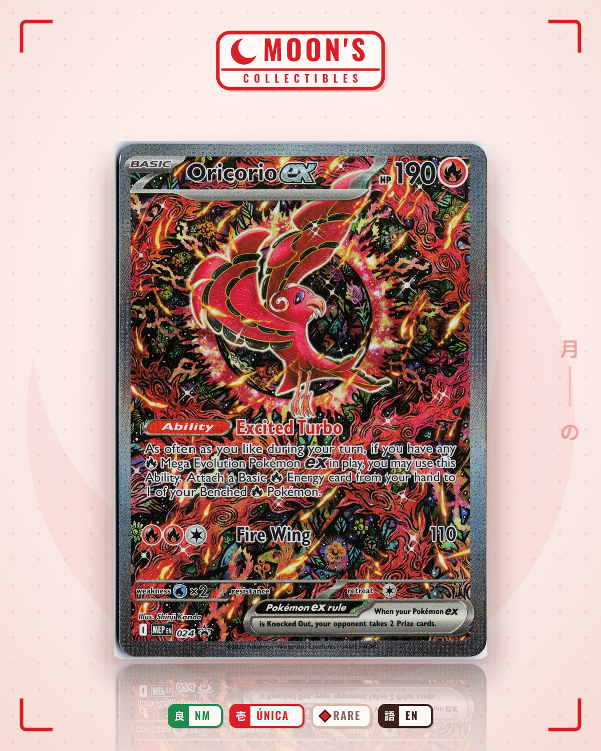 Carta Pokémon Oricorio ex · Mega Evolution Black Star Promos #024 (NM) — pieza única en Moon's Collectibles México