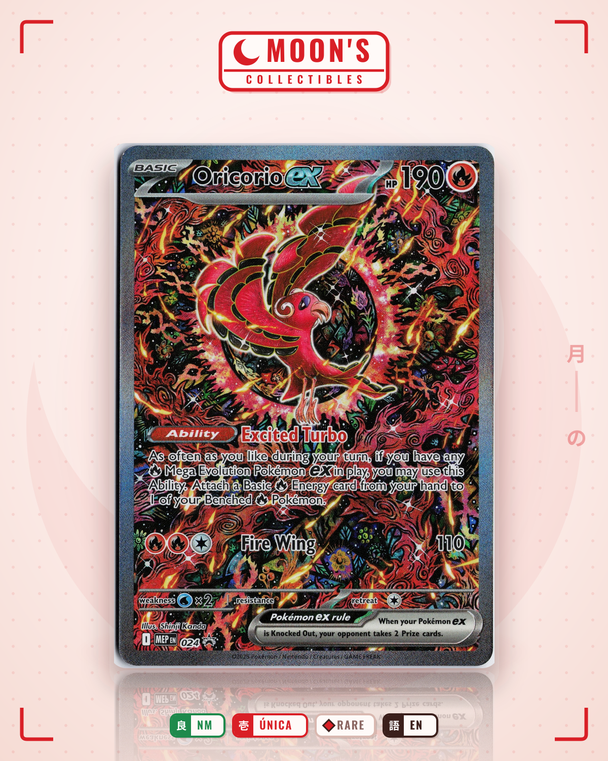 Carta Pokémon Oricorio ex · Mega Evolution Black Star Promos #024 (NM) — pieza única en Moon's Collectibles México