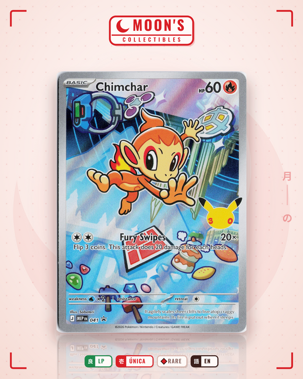 Carta Pokémon Chimchar · Mega Evolution Black Star Promos #041 (LP) — pieza única en Moon's Collectibles México