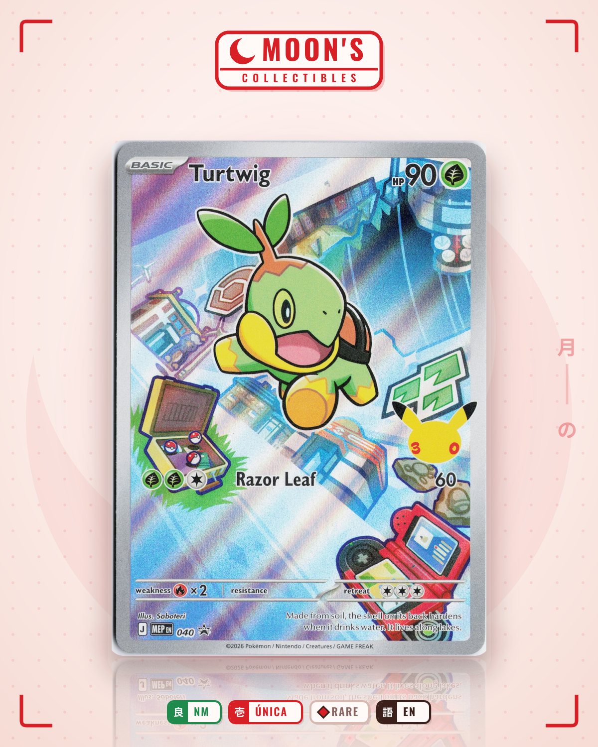 Carta Pokémon Turtwig · Mega Evolution Black Star Promos #040 (NM) — pieza única en Moon's Collectibles México