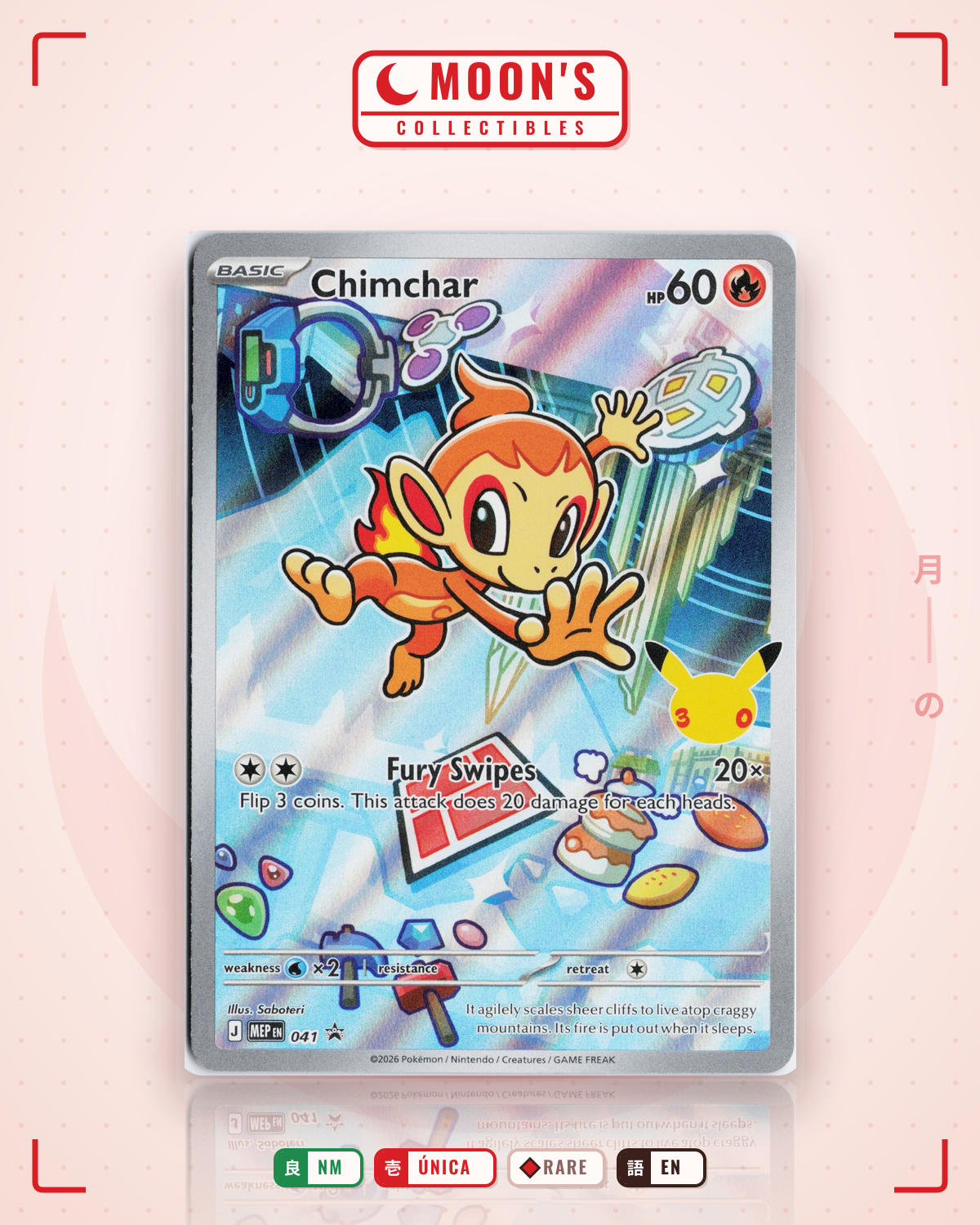 Carta Pokémon Chimchar · Mega Evolution Black Star Promos #041 (NM) — pieza única en Moon's Collectibles México