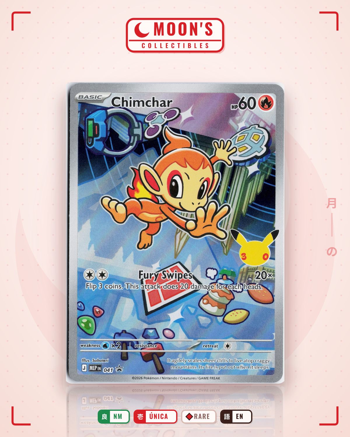 Carta Pokémon Chimchar · Mega Evolution Black Star Promos #041 (NM) — pieza única en Moon's Collectibles México