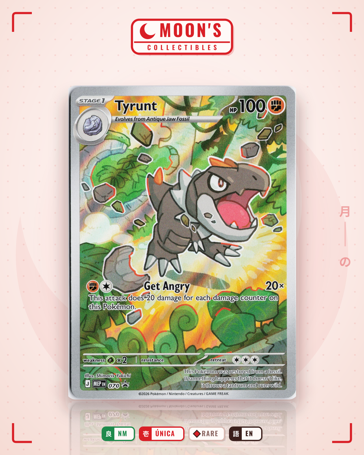 Carta Pokémon Tyrunt · Mega Evolution Black Star Promos #070 (NM) — pieza única en Moon's Collectibles México