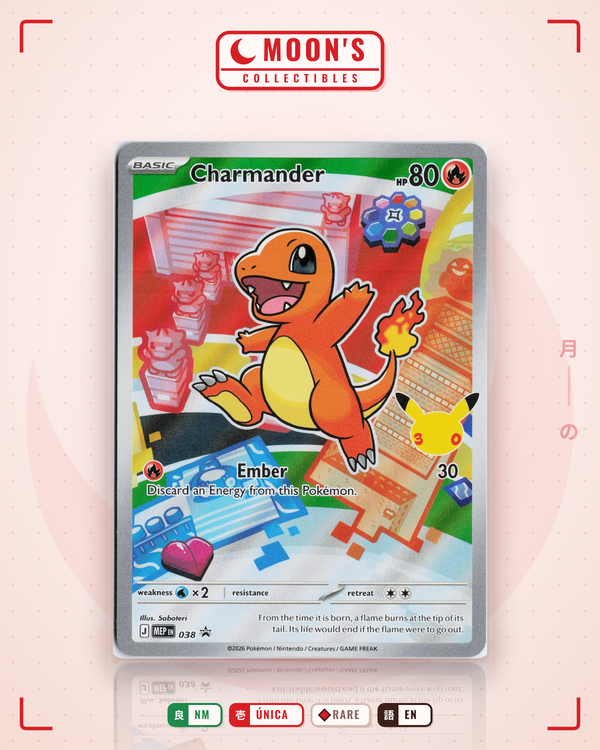 Carta Pokémon Charmander · Mega Evolution Black Star Promos #038 (NM) — pieza única en Moon's Collectibles México