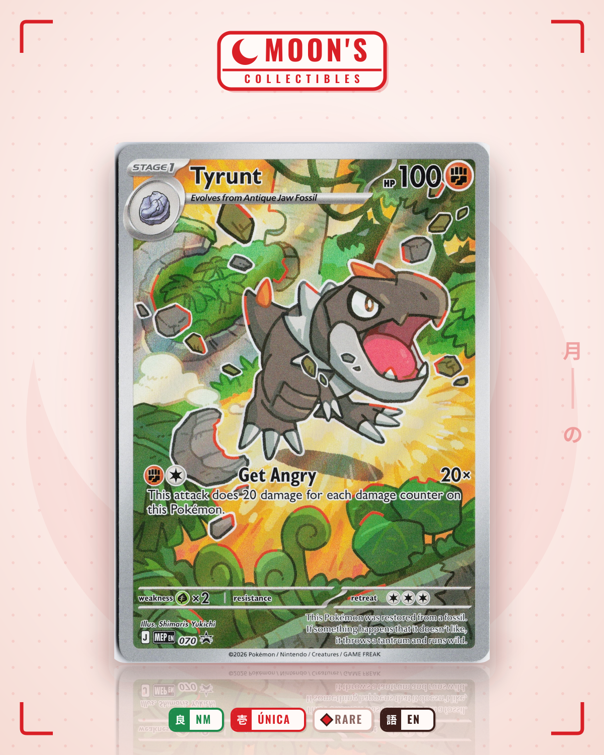 Carta Pokémon Tyrunt · Mega Evolution Black Star Promos #070 (NM) — pieza única en Moon's Collectibles México