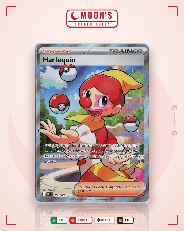Carta Pokémon Harlequin · White Flare #163/086 (NM) — pieza única en Moon's Collectibles México