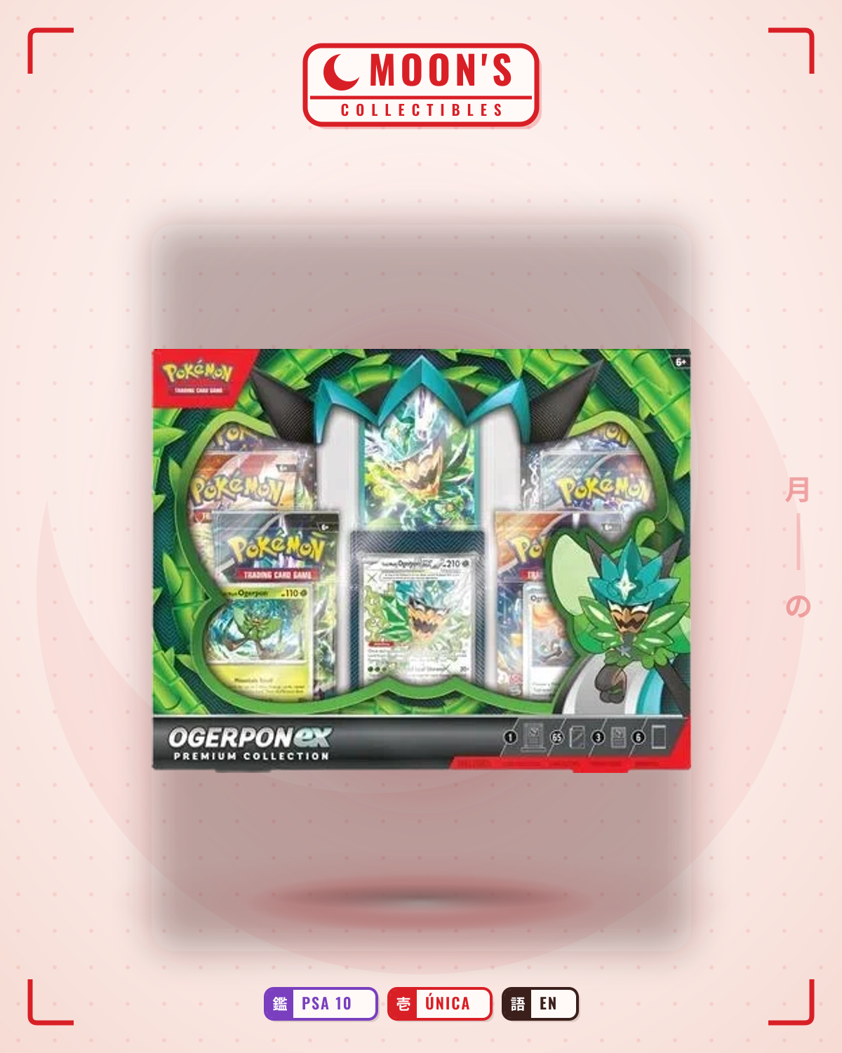 Carta Pokémon Premium Collection Box · Ogerpon ex #001 (PSA 10) — pieza única en Moon's Collectibles México