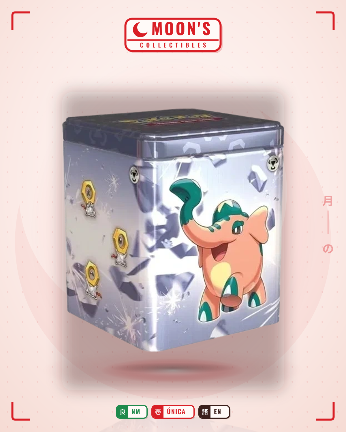 Carta Pokémon Pokemon Stacking Tin · Metal #001 (NM) — pieza única en Moon's Collectibles México