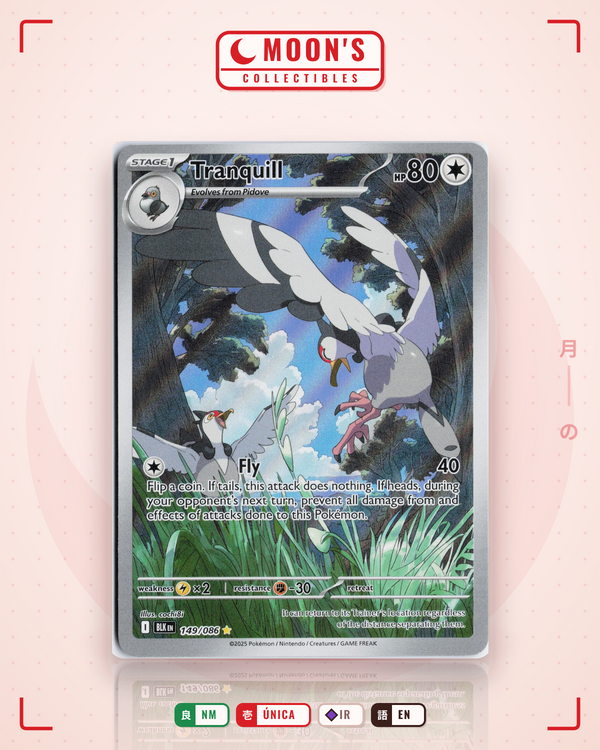 Carta Pokémon Tranquill · Black Bolt #149/086 (NM) — pieza única en Moon's Collectibles México