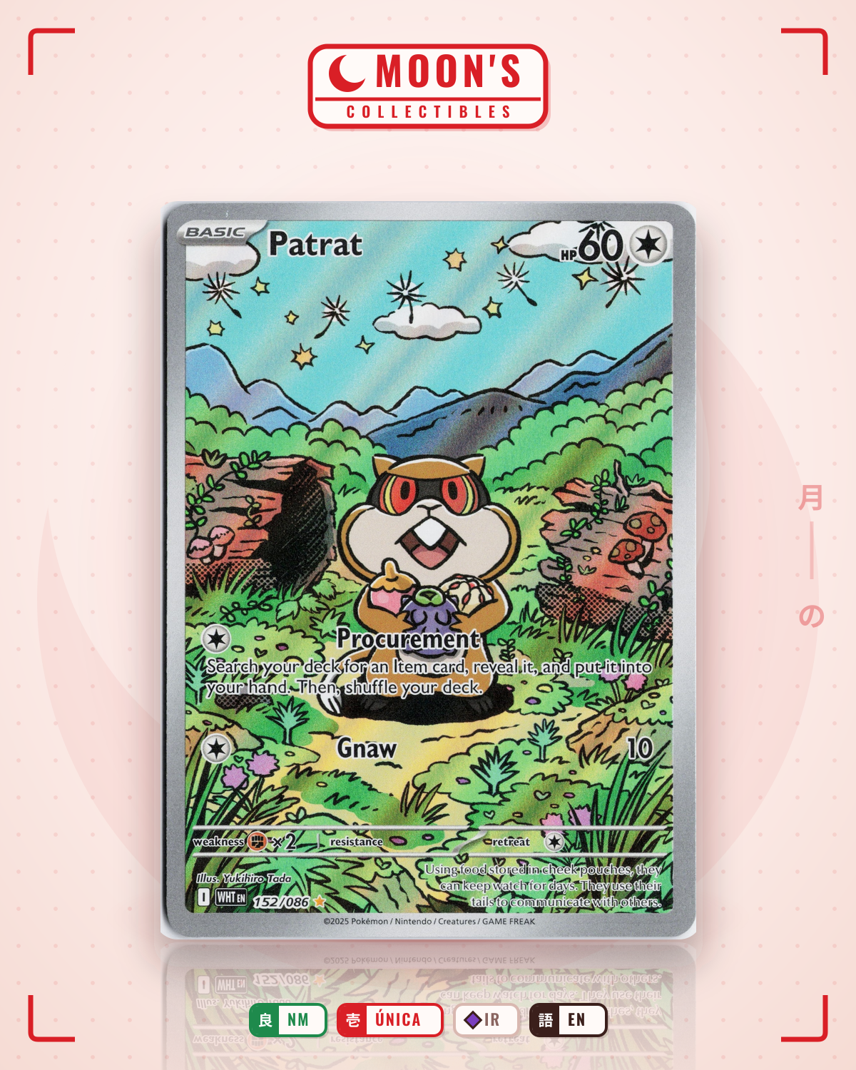 Carta Pokémon Patrat · White Flare #152/086 (NM) — pieza única en Moon's Collectibles México