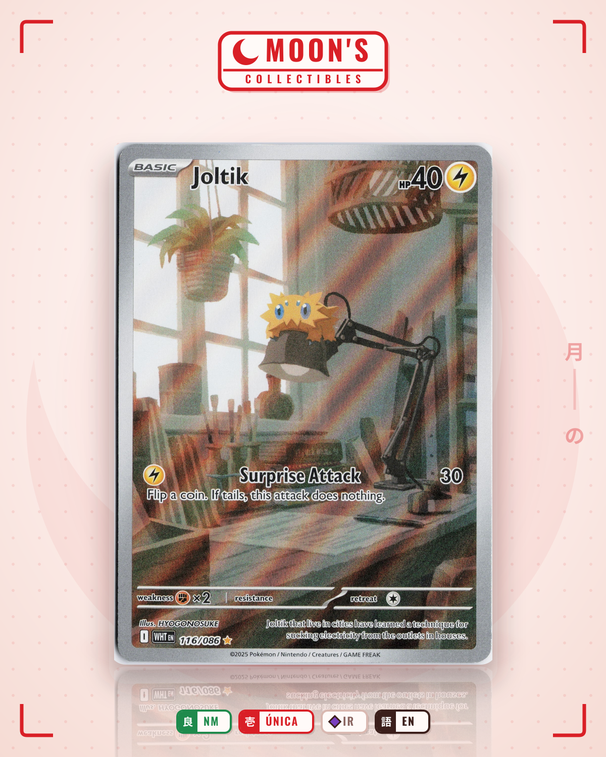 Carta Pokémon Joltik · White Flare #116/086 (NM) — pieza única en Moon's Collectibles México