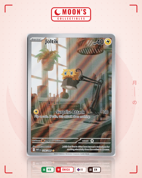 Carta Pokémon Joltik · White Flare #116/086 (NM) — pieza única en Moon's Collectibles México