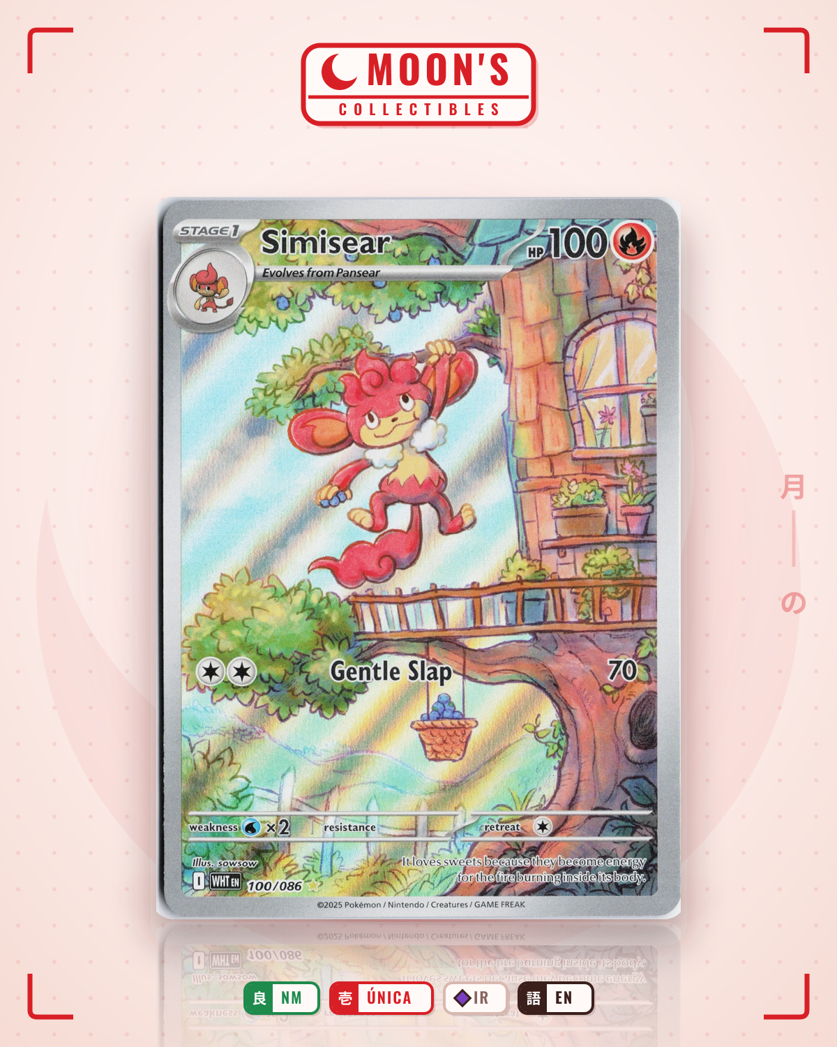 Carta Pokémon Simisear · White Flare #100/086 (NM) — pieza única en Moon's Collectibles México