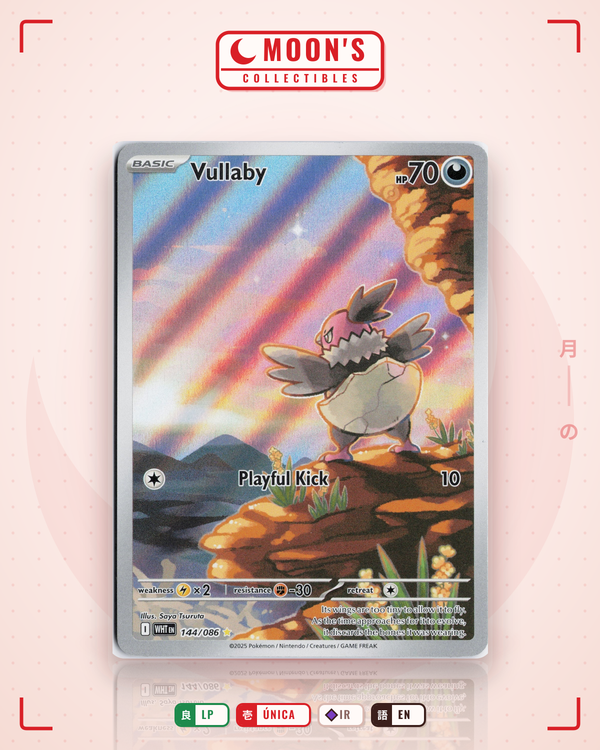 Carta Pokémon Vullaby · White Flare #144/086 (LP) — pieza única en Moon's Collectibles México