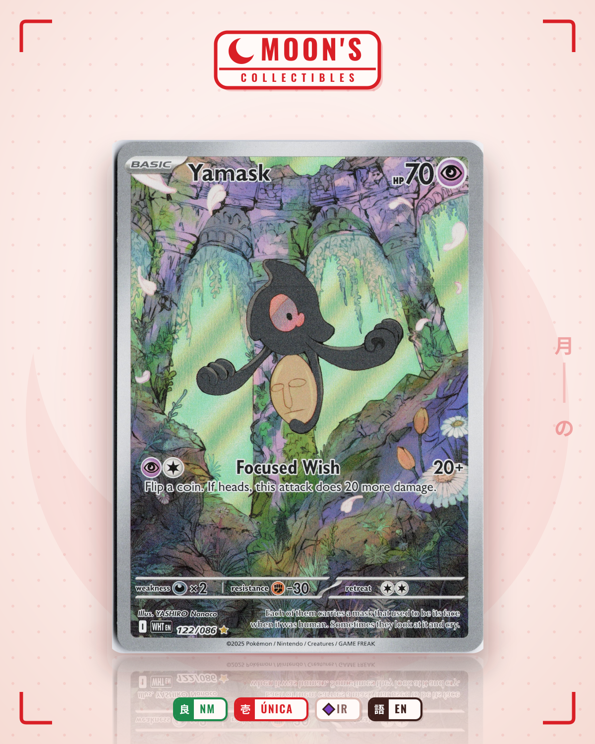 Carta Pokémon Yamask · White Flare #122/086 (NM) — pieza única en Moon's Collectibles México