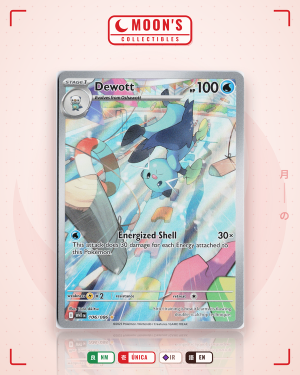 Carta Pokémon Dewott · White Flare #106/086 (NM) — pieza única en Moon's Collectibles México