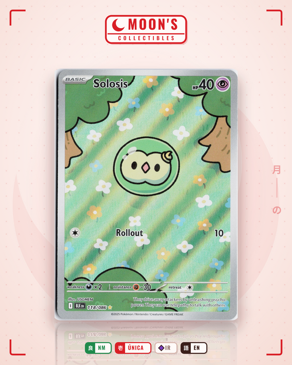Carta Pokémon Solosis · Black Bolt #118/086 (NM) — pieza única en Moon's Collectibles México