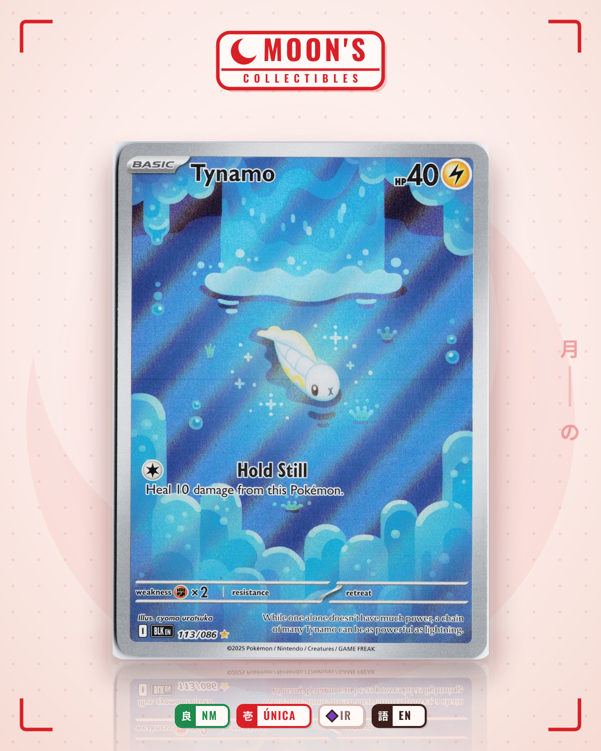 Carta Pokémon Tynamo · Black Bolt #113/086 (NM) — pieza única en Moon's Collectibles México