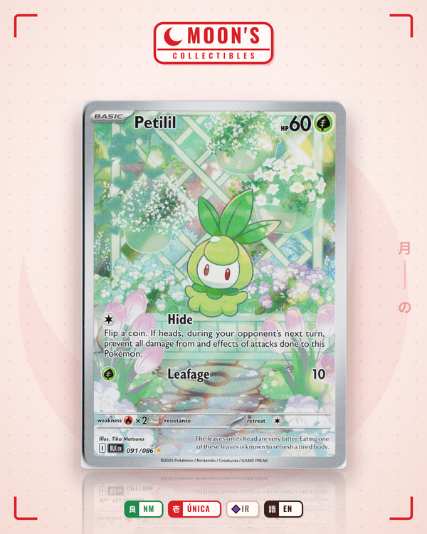 Carta Pokémon Petilil · Black Bolt #091/086 (NM) — pieza única en Moon's Collectibles México