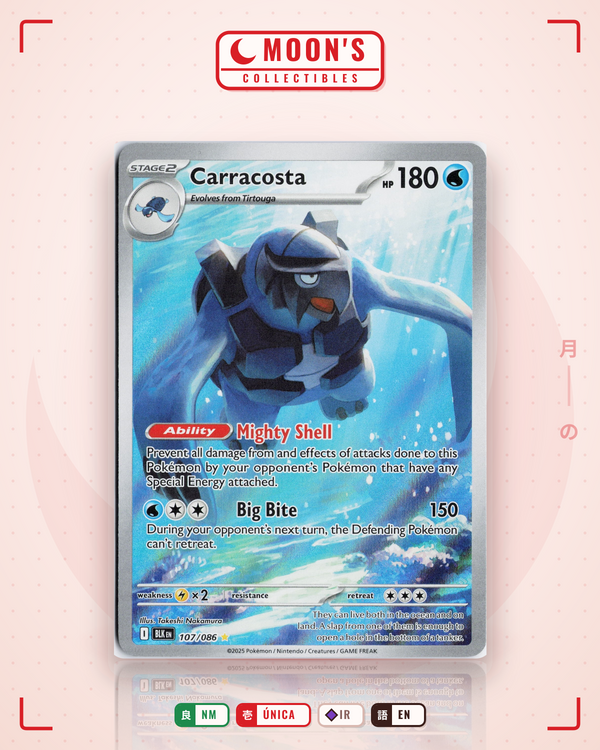 Carta Pokémon Carracosta · Black Bolt #107/086 (NM) — pieza única en Moon's Collectibles México