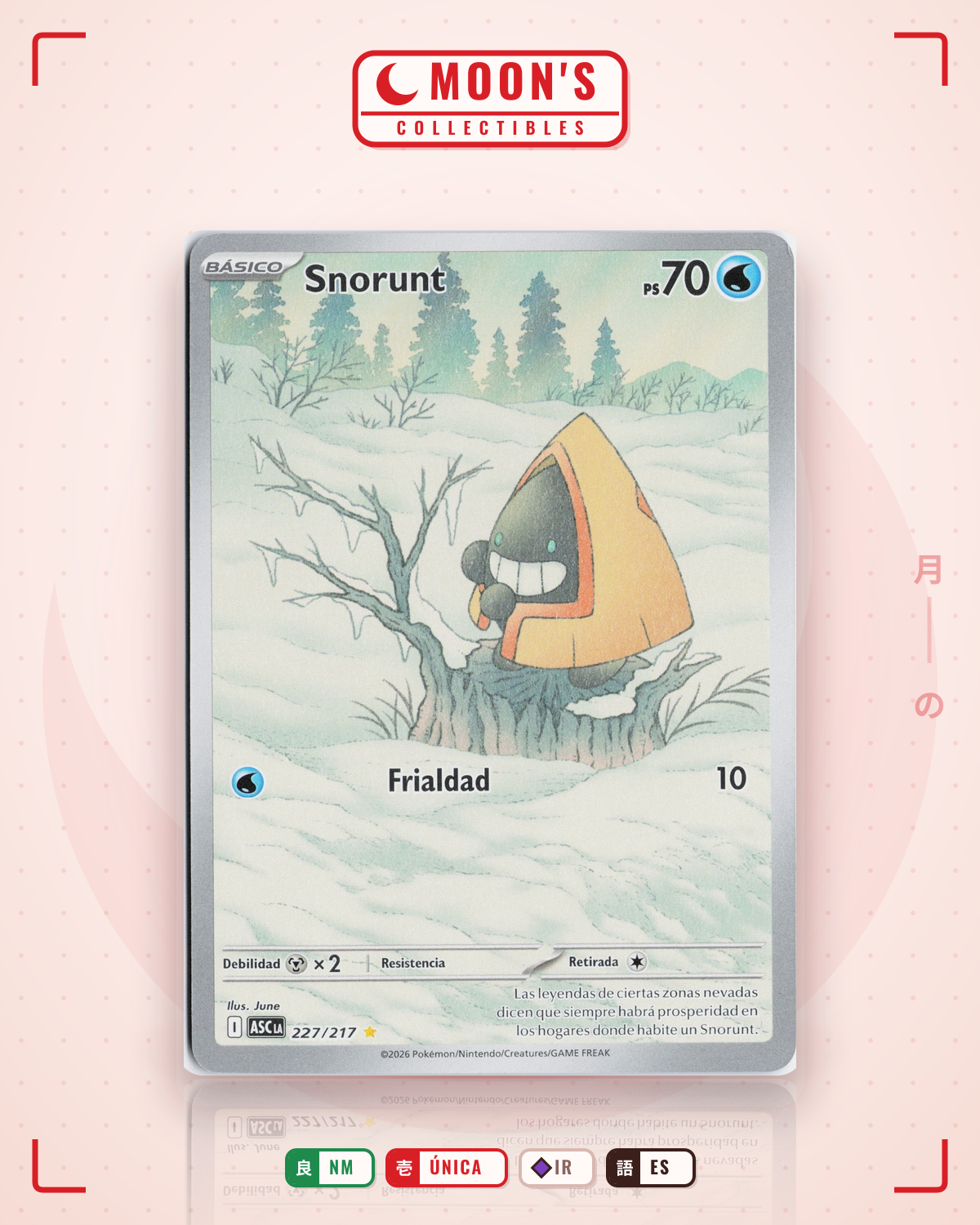 Carta Pokémon Snorunt · Ascended Heroes #227/217 (NM) — pieza única en Moon's Collectibles México