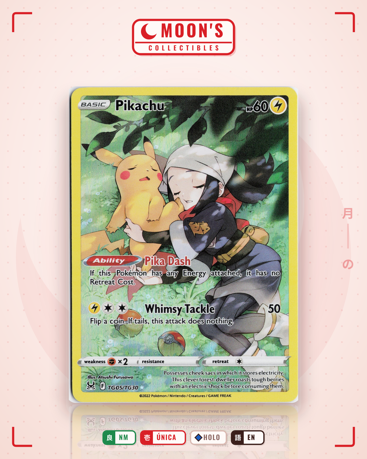 Carta Pokémon Pikachu · Lost Origin Trainer Gallery #TG05/TG30 (NM) — pieza única en Moon's Collectibles México