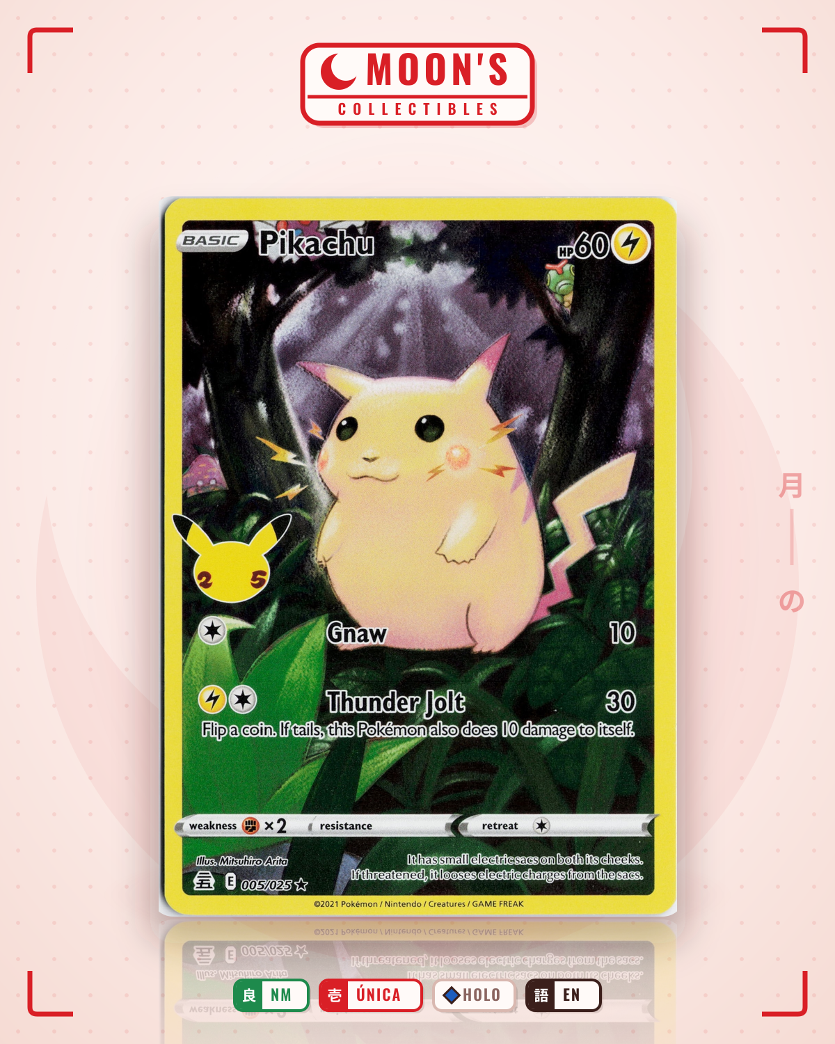 Carta Pokémon Pikachu · Celebrations #5 (NM) — pieza única en Moon's Collectibles México