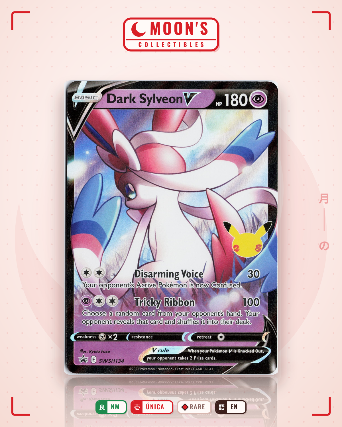 Carta Pokémon Dark Sylveon V · SWSH Black Star Promos #SWSH134 (NM) — pieza única en Moon's Collectibles México