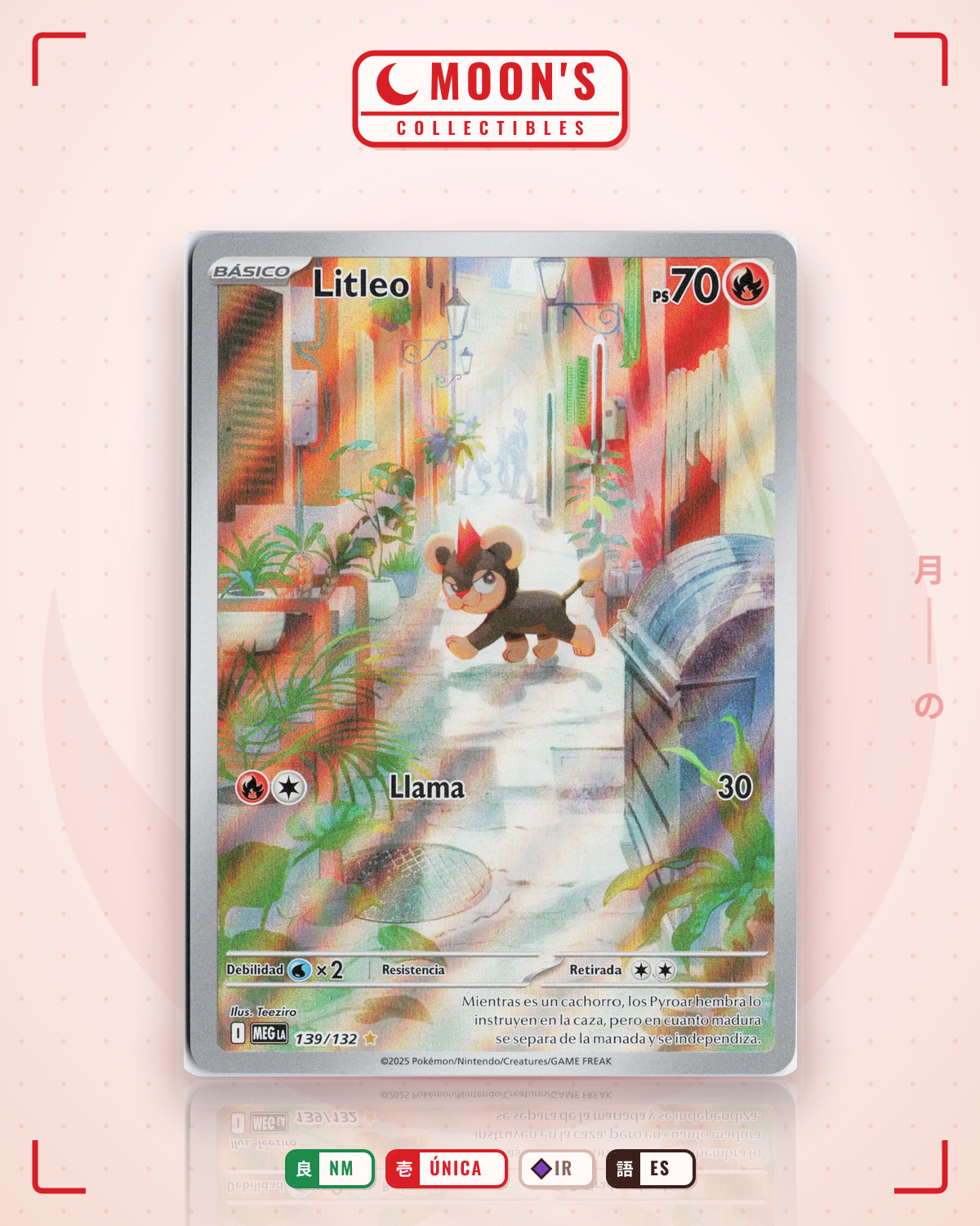 Carta Pokémon Litleo · Mega Evolution #139/132 (NM) — pieza única en Moon's Collectibles México