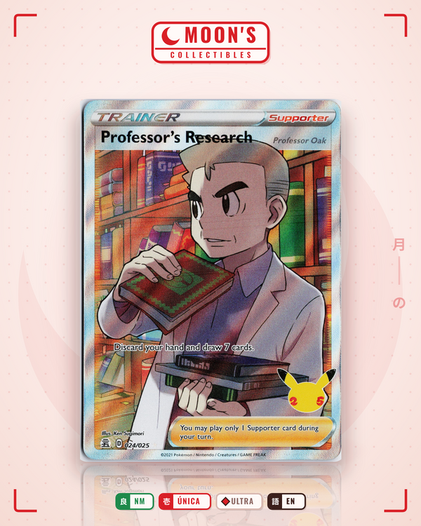 Carta Pokémon Professor's Research (Professor Oak) · Celebrations #24 (NM) — pieza única en Moon's Collectibles México