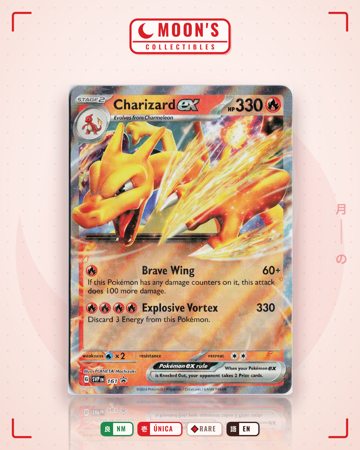 Carta Pokémon Charizard ex · Scarlet & Violet Black Star Promos #161 (NM) — pieza única en Moon's Collectibles México