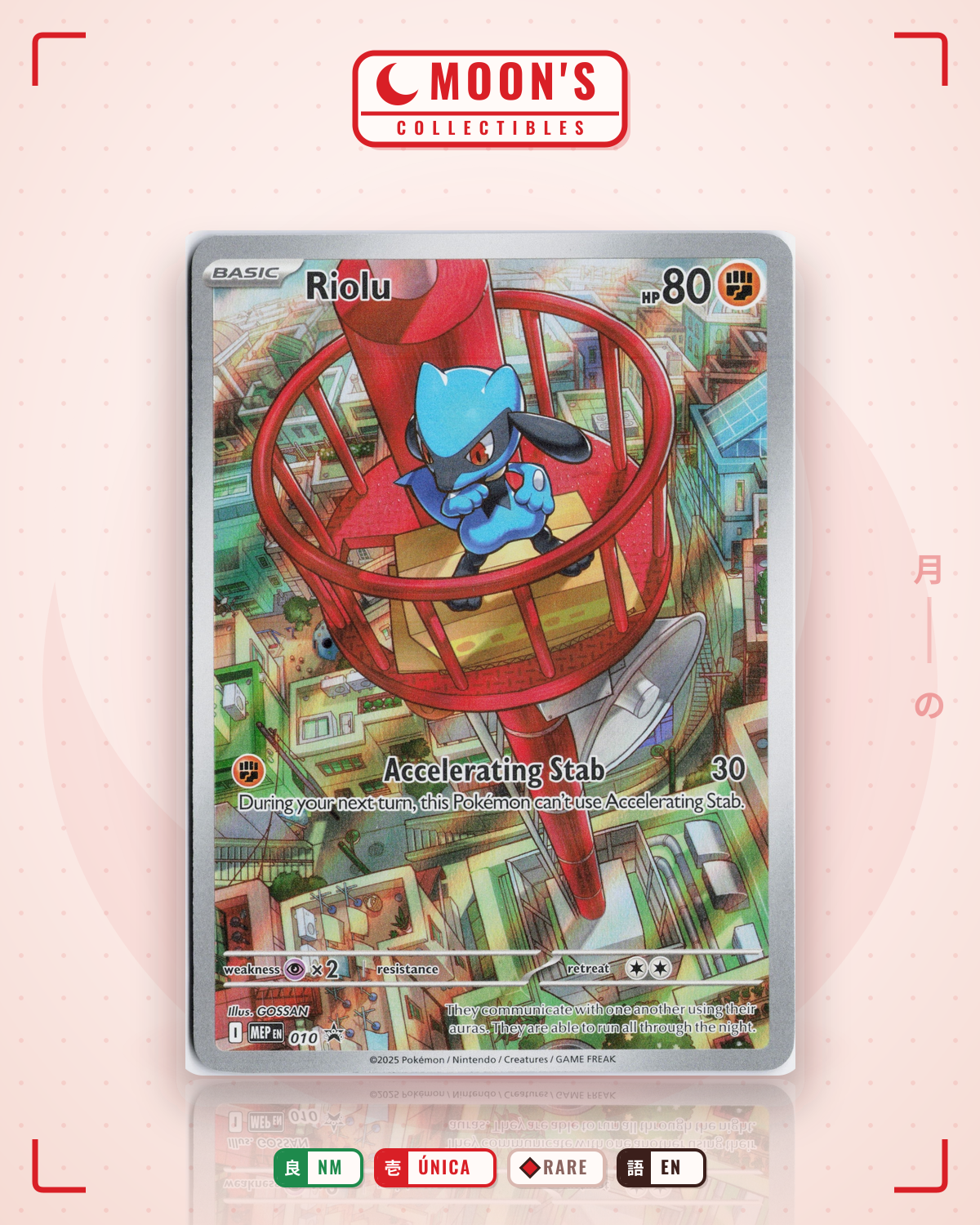 Carta Pokémon Riolu · Mega Evolution Black Star Promos #010 (NM) — pieza única en Moon's Collectibles México