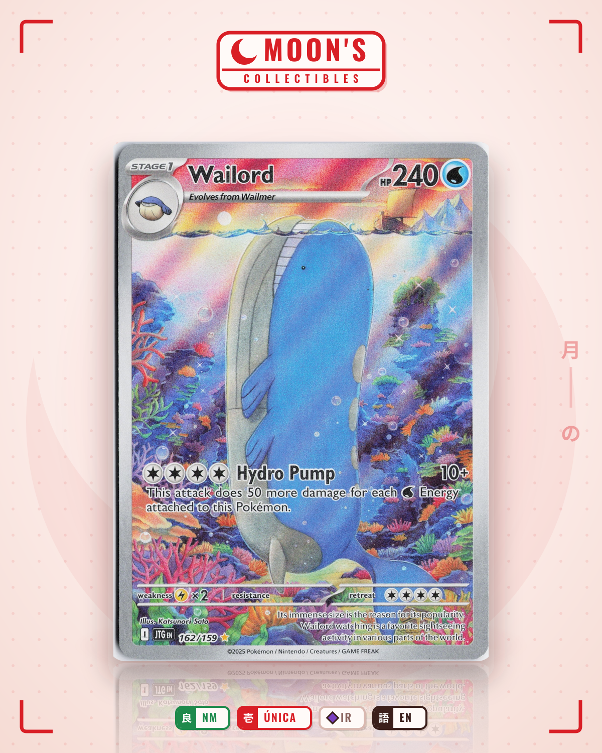 Carta Pokémon Wailord · Journey Together #162/159 (NM) — pieza única en Moon's Collectibles México