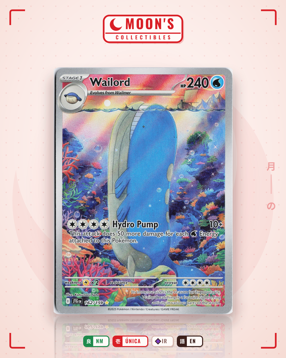 Carta Pokémon Wailord · Journey Together #162/159 (NM) — pieza única en Moon's Collectibles México