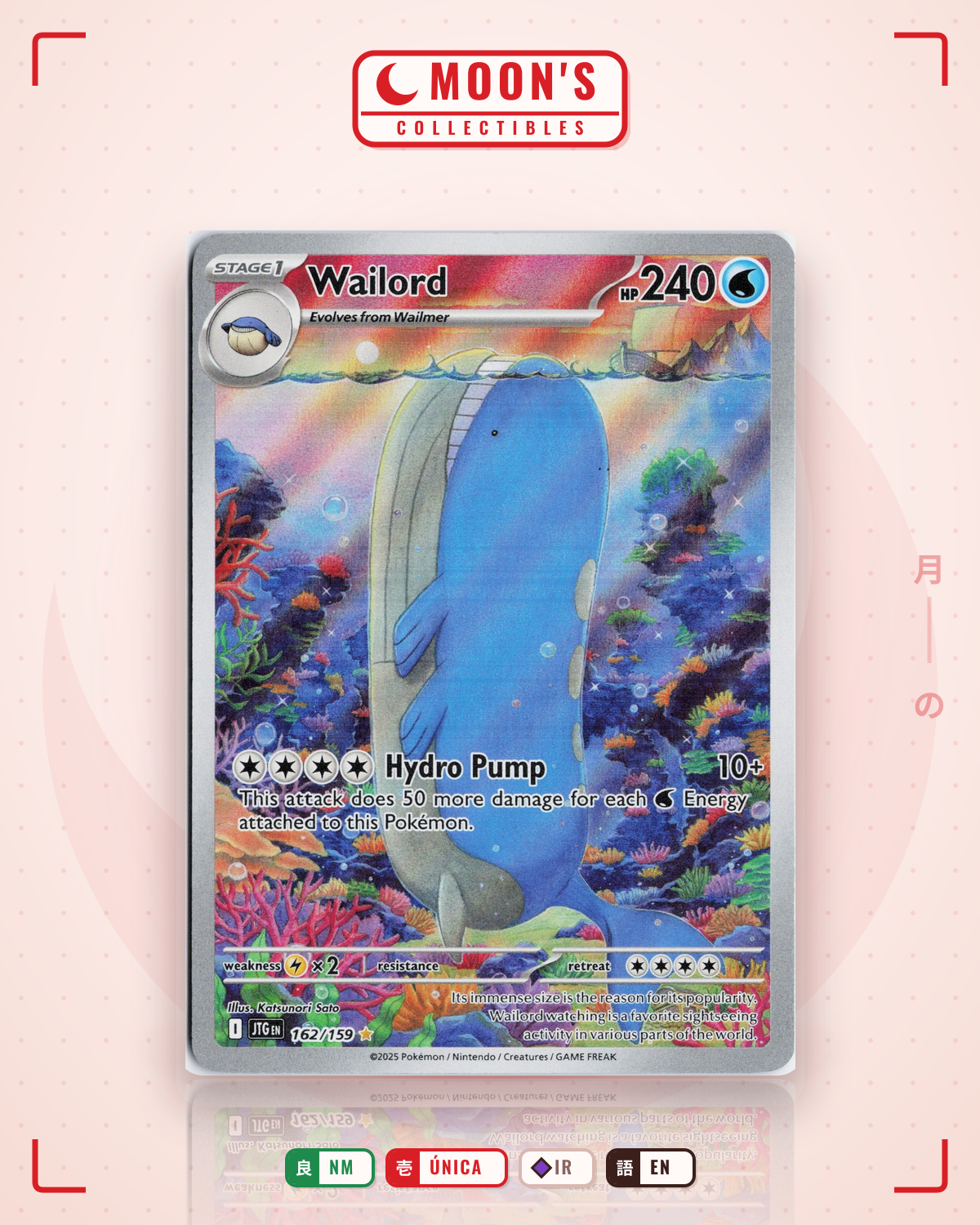 Carta Pokémon Wailord · Journey Together #162/159 (NM) — pieza única en Moon's Collectibles México