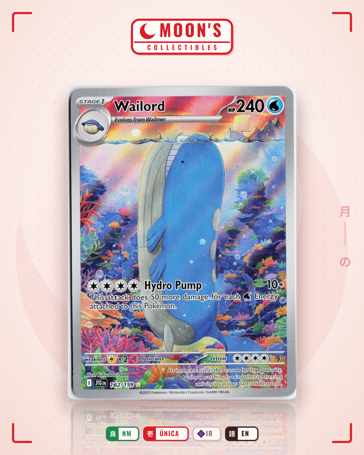 Carta Pokémon Wailord · Journey Together #162/159 (NM) — pieza única en Moon's Collectibles México